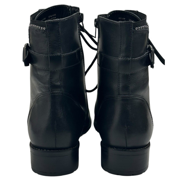 David Tate College Womens Black Leather Oxford Boots Size 8.5WW Extra Wide $220 - Picture 3 of 12